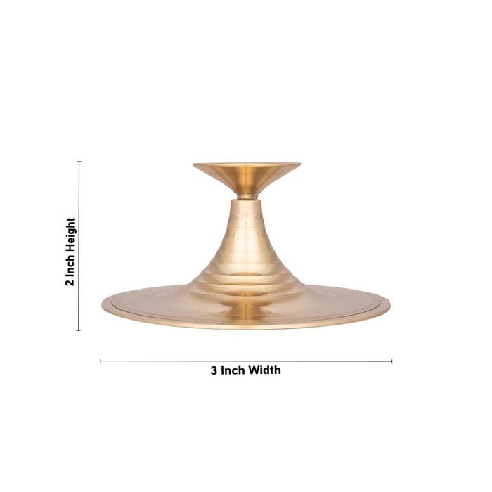 Camphor Stand - 2 x 3 Inches | Brass Kapoor Dhani/ Karpoora Aarti for Pooja/ 60 Gms Approx - Kapur Aarti