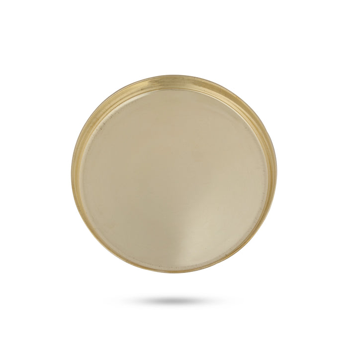 Brass Plate - 1 x 5 Inches | Pooja Plate/ Thali Plate for Home/ 60 Gms Approx - Pooja Plate & Tray