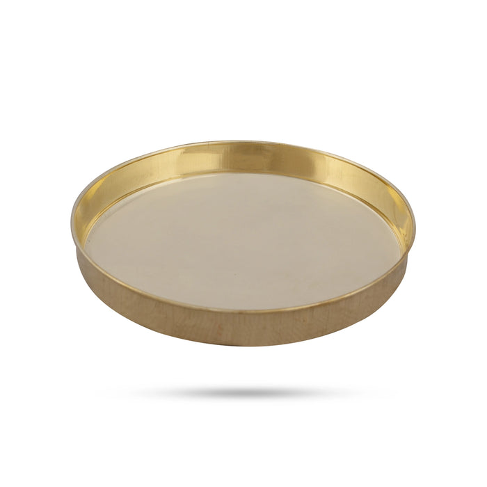 Brass Plate - 1 x 5 Inches | Pooja Plate/ Thali Plate for Home/ 60 Gms Approx - Pooja Plate & Tray