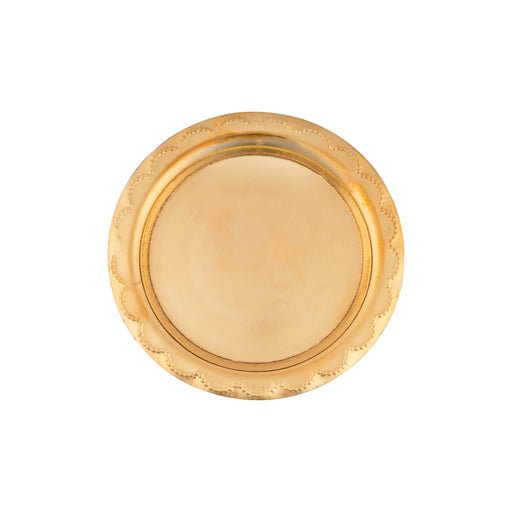 Brass Plate With Design - 6 Inches | Thali Plate/ Halwa Plate/ Puja Plate for Home/ 40 Gms Approx - Pooja Plate & Tray