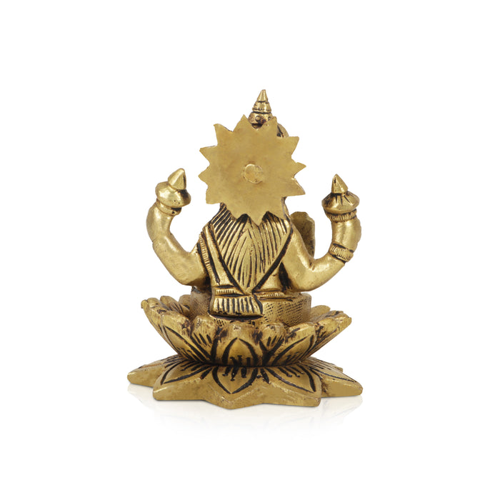 Laxmi Murti  - 3.5 x 2.75 Inches |  Brass Idol/ Lakshmi Idol/ Lakshmi Murti/ Lakshmi Statue for Pooja - Brass Murties