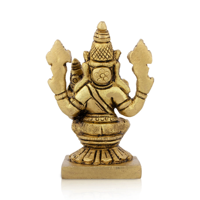Varaha Lakshmi Murti - 3 x 2 Inches | Antique Brass Idol/ Lakshmi Varaha Swamy for Pooja/ 260 Gms Approx - Brass Murties