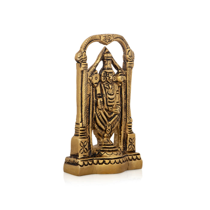 Balaji Murti - 3 x 2 Inches | Antique Brass Idol/ Standing Balaji Idol for Pooja/ 180 Gms Approx