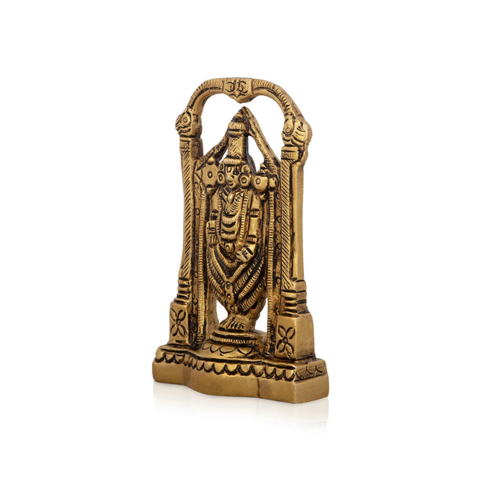 Balaji Murti - 3 x 2 Inches | Antique Brass Idol/ Standing Balaji Idol for Pooja/ 180 Gms Approx