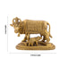 Cow With Calf Idol - 4 x 4.75 Inches | Antique Brass Idol/ Kamdhenu Cow With Calf for Pooja/ 980 Gms Approx - Table Stand Accessories