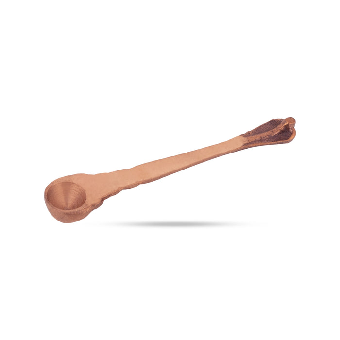 Achmani Spoon - 6 Inches | Copper Nagam Handle Uddharani / Pali Spoon for Home & Pooja - Panchapatra & Uddarani