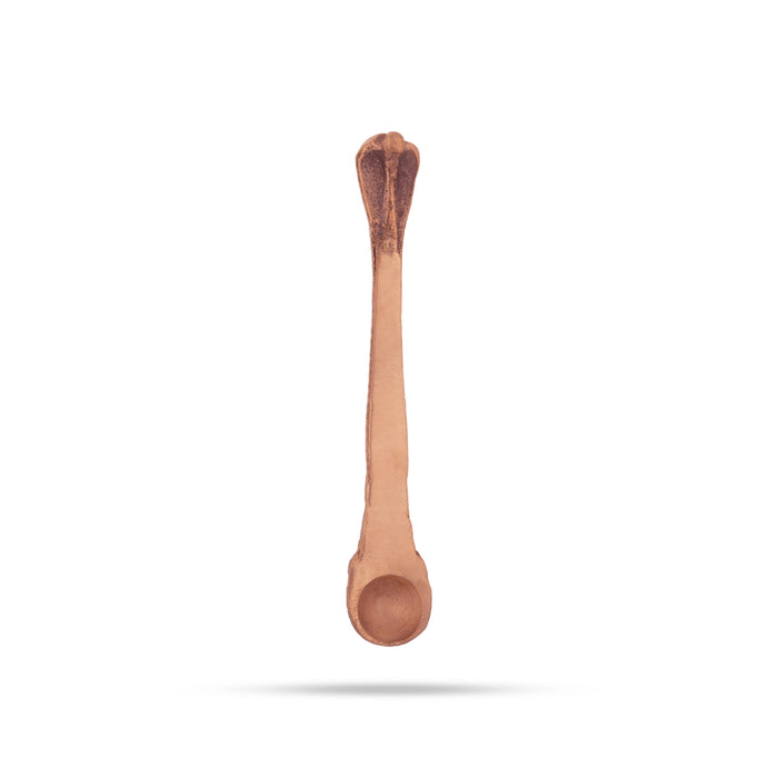 Achmani Spoon - 6 Inches | Copper Nagam Handle Uddharani / Pali Spoon for Home & Pooja - Panchapatra & Uddarani