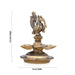 5 Face Brass Lamp With Base - 6.5 x 5 Inches | Antique Polish Annapakshi Design Brass Vilakku for Pooja - 5 Faced lamp