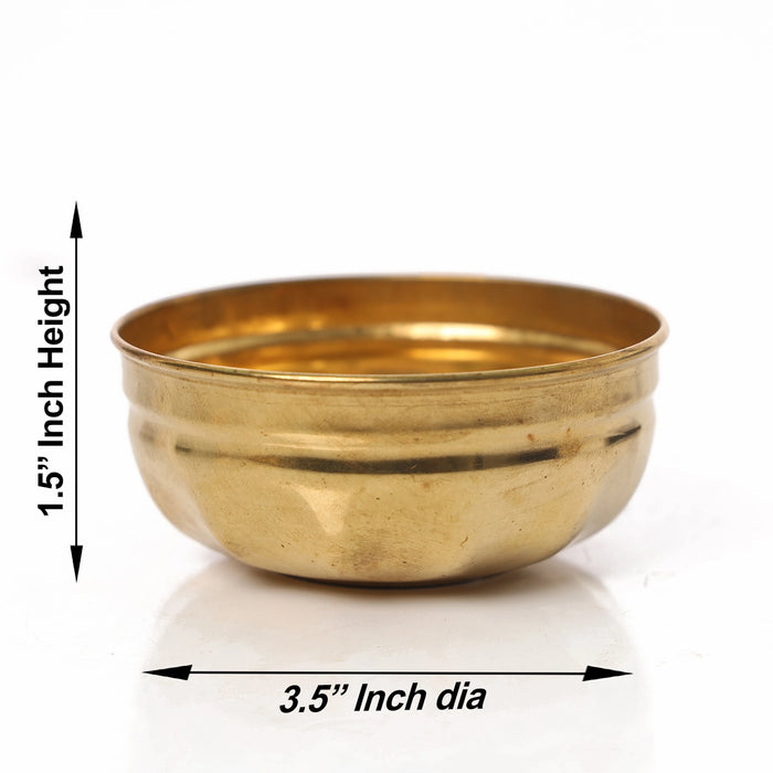 Brass Bowl - 1.5 x 3.5 Inches | Pooja Cup/ Pooja Bowl/ Brass Cup for Home - Bowls