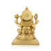Ganesh Murti Sitting On Chowki - 6 x 4 Inches | Antique Brass Idol/ Ganpati Murti for Pooja/ 1.970 Kgs - Brass Murties
