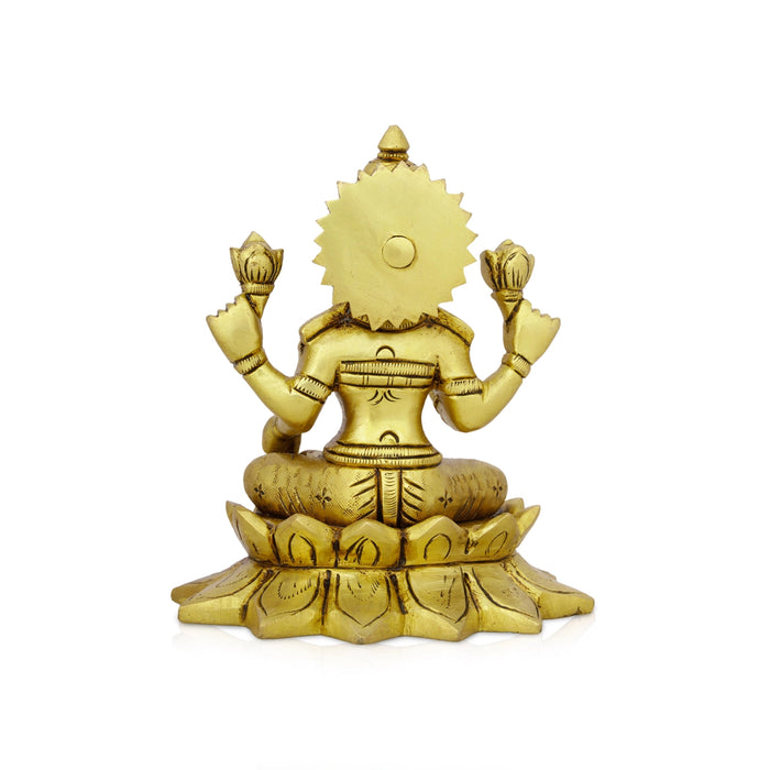 Lakshmi Idol - 5.5 x 4.5 Inches | Antique Brass Idol/ Laxmi Murti/ Lakshmi Murti for Pooja/ 1.410 Kgs Approx - Brass Murties