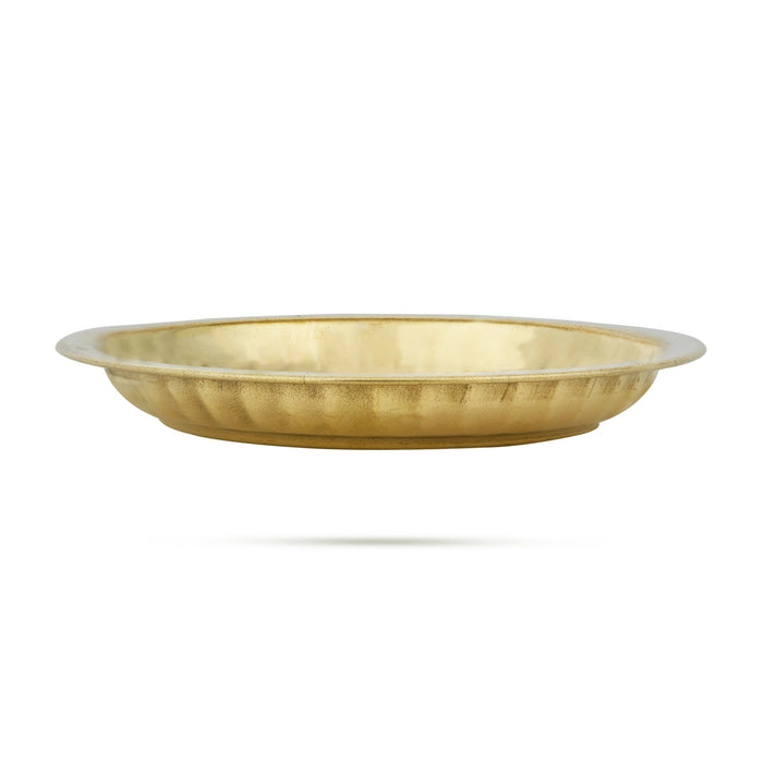 Brass Plate - 3.5 Inches | Thali Plate/ Pooja Plate/ Pooja Thali for Home - Pooja Plate & Tray