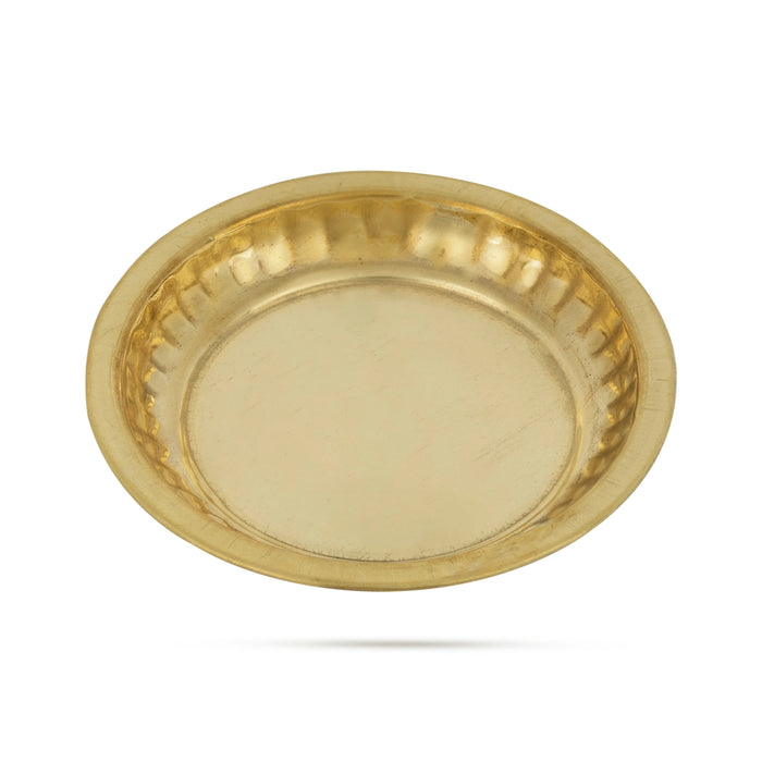 Brass Plate - 3.5 Inches | Thali Plate/ Pooja Plate/ Pooja Thali for Home - Pooja Plate & Tray