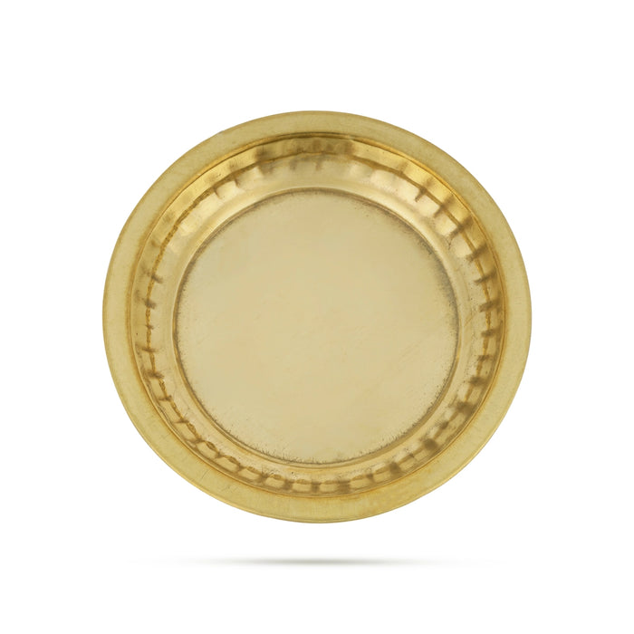 Brass Plate - 3.5 Inches | Thali Plate/ Pooja Plate/ Pooja Thali for Home - Pooja Plate & Tray
