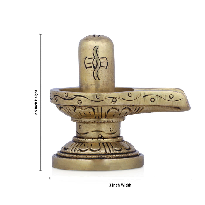 Shiv Ling Murti - 2.5 x 3 Inches | Antique Brass Idol/ Shiva Lingam Statue for Pooja/ 320 Gms Approx