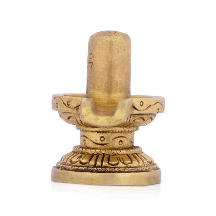 Shivling Statue - 2 x 2.25 Inches | Antique Brass Statue/ Mahadev Shivling Idol for Pooja/ 160 Gms Approx