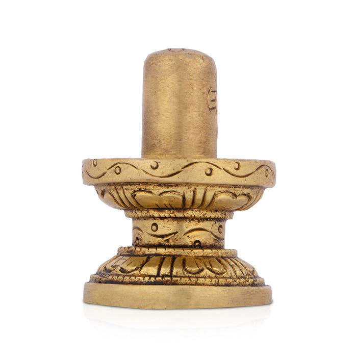Shivling Statue - 2 x 2.25 Inches | Antique Brass Statue/ Mahadev Shivling Idol for Pooja/ 160 Gms Approx