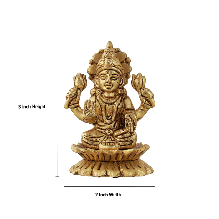 Laxmi Murti  - 3 x 2 Inches |  Brass Idol/ Lakshmi Idol/ Lakshmi Murti/ Lakshmi Statue for Pooja - Brass Murties