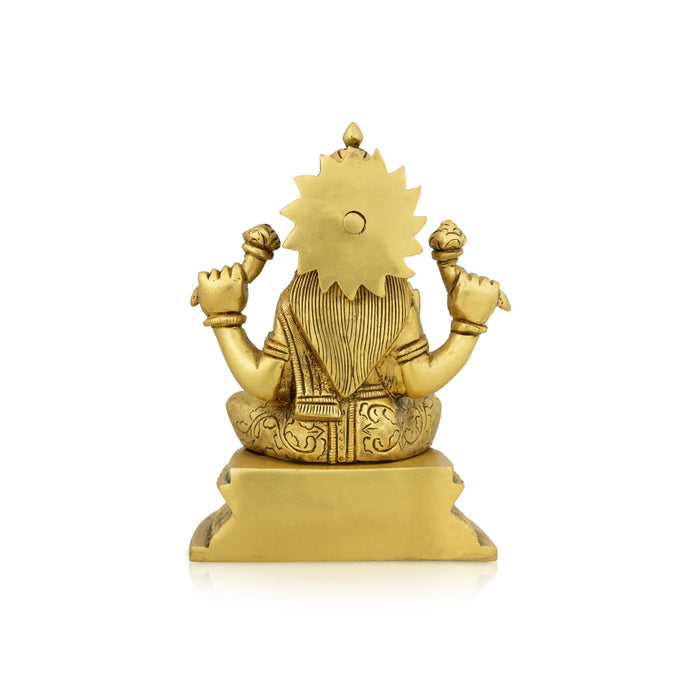 Lakshmi Idol - 7 x 5 Inches | Antique Brass Idol/ Laxmi Murti/ Lakshmi Murti for Pooja/ 1.680 Kgs Approx