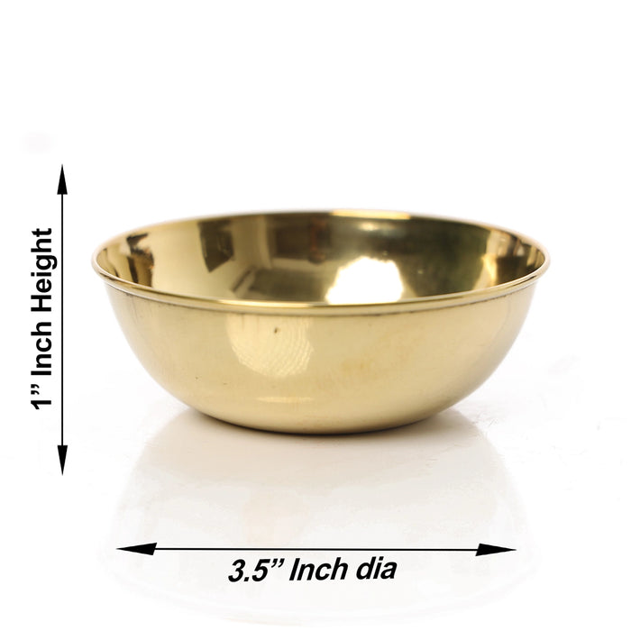 Brass Cup - 1 x 3.5 Inches | Sandal Bowl/ Kumkum Bowl/ Pooja Cup for Home/ 25 Gms Approx