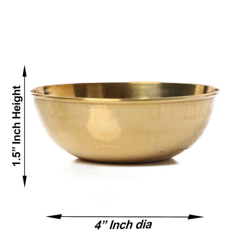 Brass Cup - 1.5 x 4 Inches | Pooja Cup/ Brass Bowl/ Brass Vessel for Home - Bowls