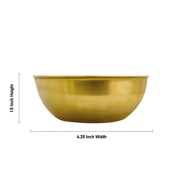 Brass Bowl - 1.5 x 4.25 Inches | Brass Cup/ Pooja Bowl/ Small Bowl for Home - Bowls