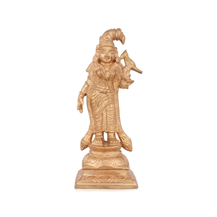 Andal Idol - 6 x 2 Inches | Panchaloha Statue/ Andal Vigraham for Pooja/ 500 Gms Approx - Panchaloha Murties