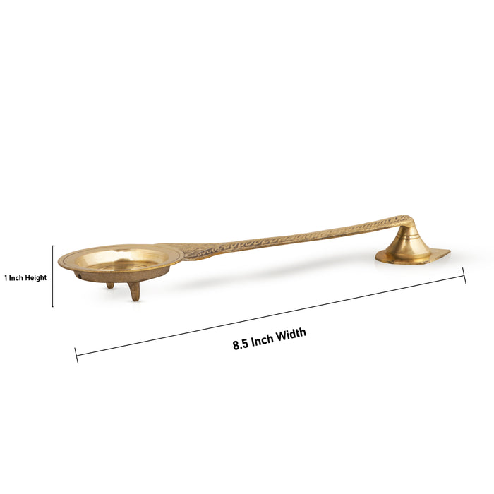 Brass Aarti - 1 x 8.5 Inches | Kapoor Dhani/ Karpur Aarti with Stand/ Kapur Dhani for Pooja - Kapur Aarti