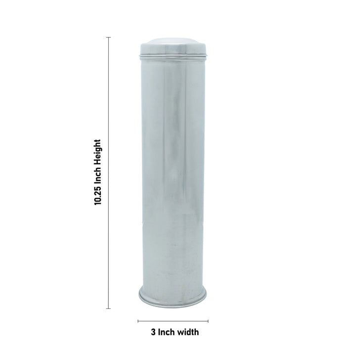 Agarbathi Stand With Lid - 10.25 x 3 Inches | Stainless Steel Oothupathi Stand/ Incense Holder for Sticks - Agarbathi Stand