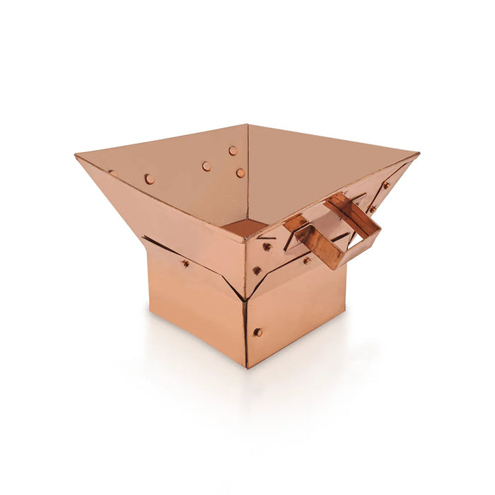 Havan Kund With Stand - 8 X 4.5 Inches | Copper Agnihotra/ Hawan Kund With Handle For Yajna And Homam