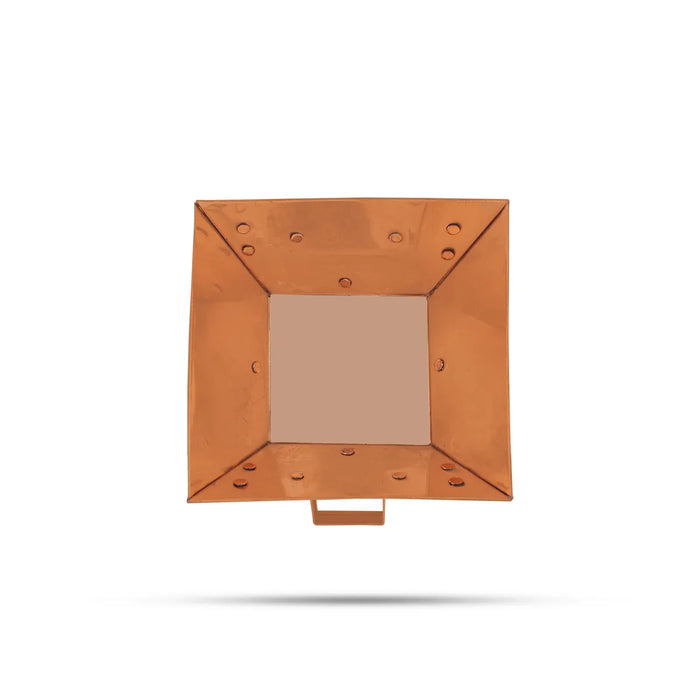 Havan Kund With Stand - 8 X 4.5 Inches | Copper Agnihotra/ Hawan Kund With Handle For Yajna And Homam