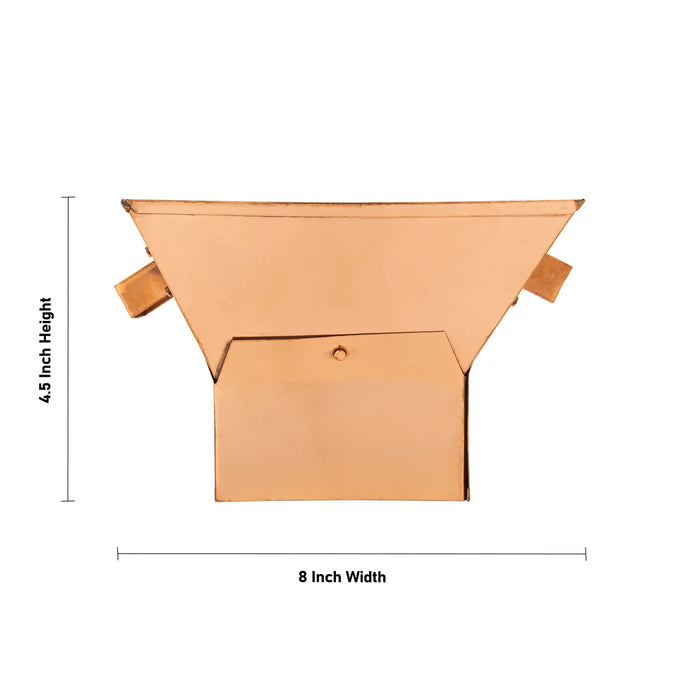 Havan Kund With Stand - 8 X 4.5 Inches | Copper Agnihotra/ Hawan Kund With Handle For Yajna And Homam