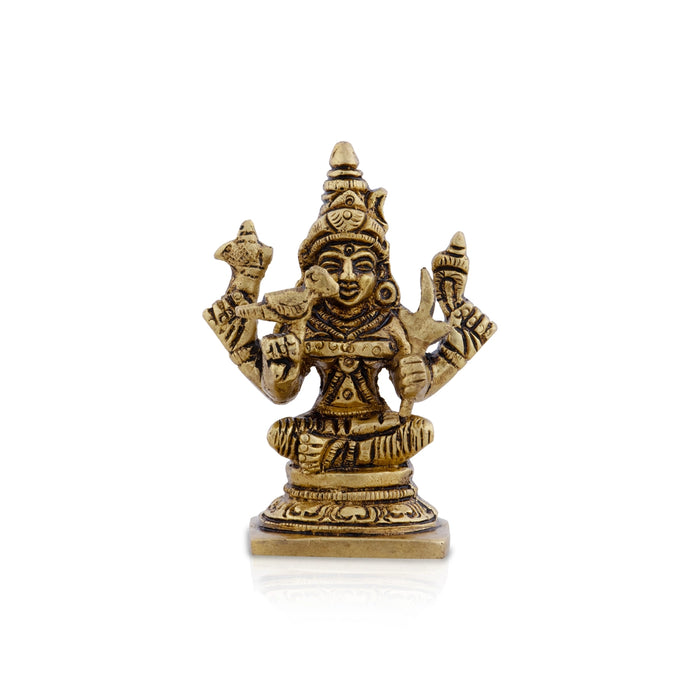 Kamakshi Idol - 3 x 2.5 Inches | Brass Idol/ Kamatchi Amman Statue for Pooja/ 160 Gms Approx