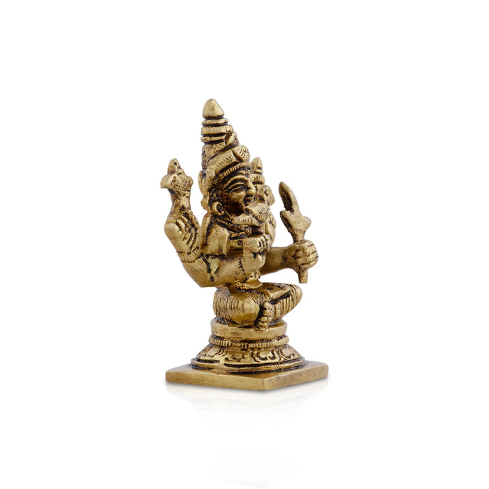 Kamakshi Idol - 3 x 2.5 Inches | Brass Idol/ Kamatchi Amman Statue for Pooja/ 160 Gms Approx