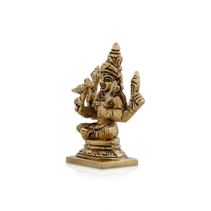 Kamakshi Idol - 3 x 2.5 Inches | Brass Idol/ Kamatchi Amman Statue for Pooja/ 160 Gms Approx