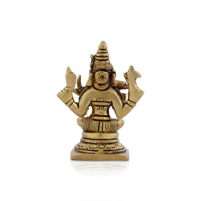 Kamakshi Idol - 3 x 2.5 Inches | Brass Idol/ Kamatchi Amman Statue for Pooja/ 160 Gms Approx