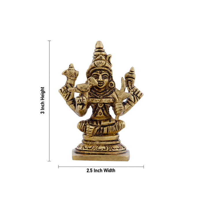 Kamakshi Idol - 3 x 2.5 Inches | Brass Idol/ Kamatchi Amman Statue for Pooja/ 160 Gms Approx