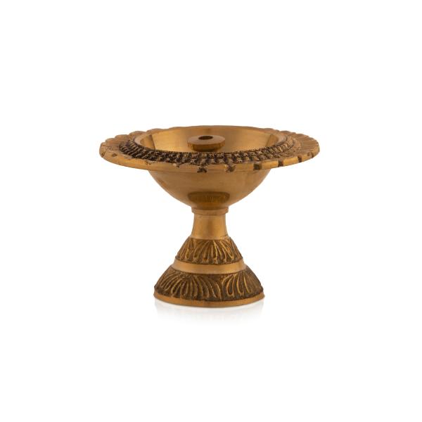 Kubera Deepam - 2 x 2.5 Inches | Lakshmi Kubera Vilakku with Base/ Brass Laxmi Kubera Deepam/ Kuber Diya for Pooja - Kuber Deep