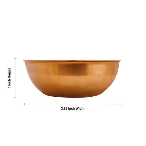 Copper Bowl - 1 x 3.25 Inches | Copper Cup/ Pooja Bowl for Home - Bowls
