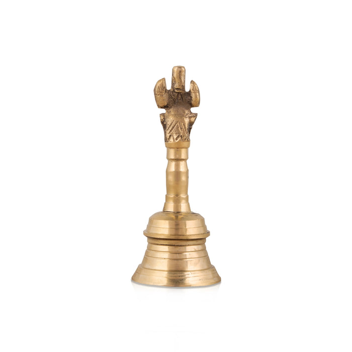 Hand Bell - 4.5 Inches | Puja Bell/ Brass Bell/ Ganesh Handle Ghanti for Home - Pooja Bells