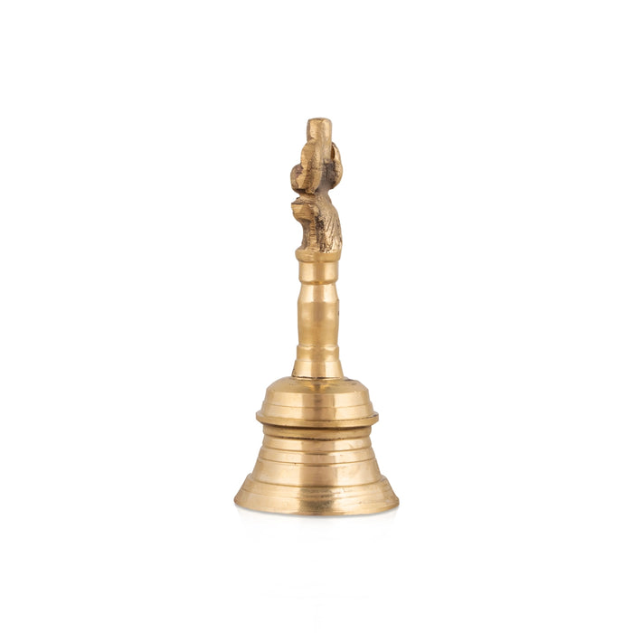 Hand Bell - 4.5 Inches | Puja Bell/ Brass Bell/ Ganesh Handle Ghanti for Home - Pooja Bells