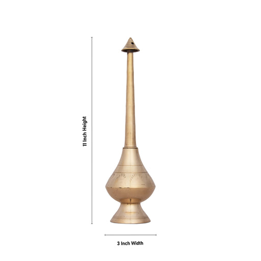 Brass Water Sprinkler - 11 x 3 Inches | Brass Sprinkler for Home/ 140 Gms Approx - Wedding Essentials