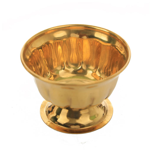 Brass Bowl With Base - 2.5 x 3 Inches | Brass Cup/ Pooja Bowl/ Chandan Cup for Home - Bowls