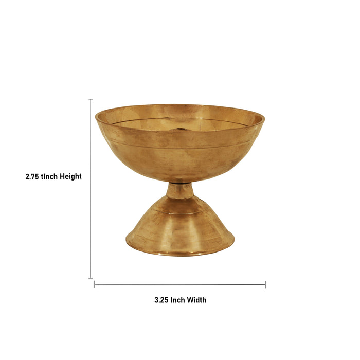Brass Diya - Cup - 2.75 x 3.25 Inches | Nanda Deep/ Agal Vilakku/ Brass Lamp/ Brass Deepam for Pooja - Nanda Deep & Pyali Deep
