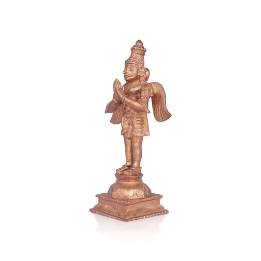 Garudan standing On Base Murti - 10 x 5.5 Inches | Panchaloham Statue / Garuda bhagavan Sculpture For Pooja - Panchaloha Murties