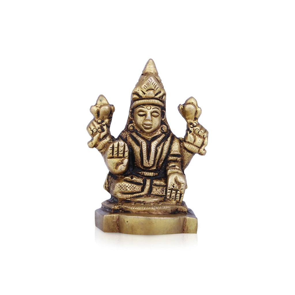 Laxmi Idol - 2 x 1.5 Inches | Antique Brass Idol/ Lakshmi Idol/ Lakshmi Murti for Pooja