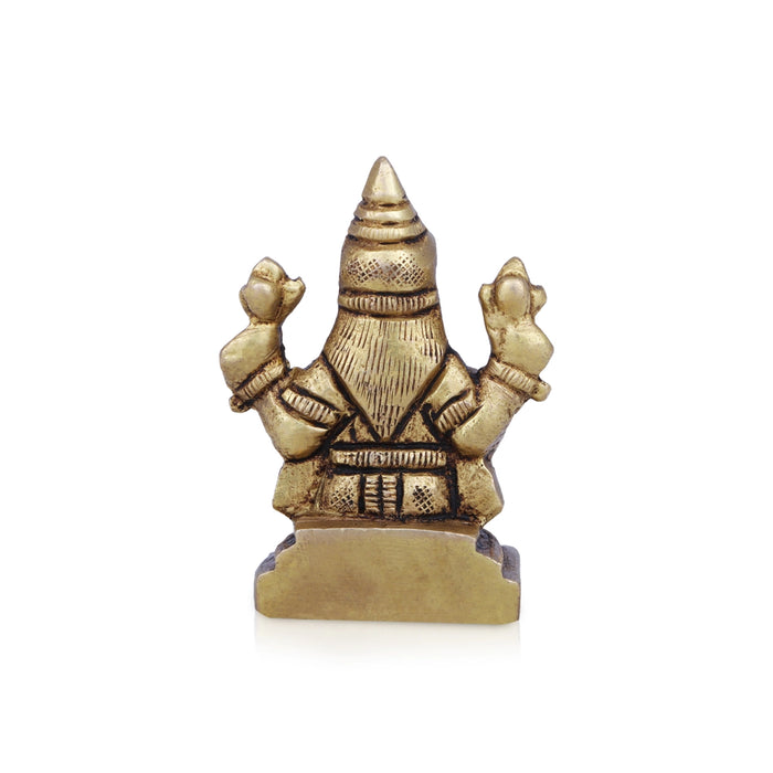 Laxmi Idol - 2 x 1.5 Inches | Antique Brass Idol/ Lakshmi Idol/ Lakshmi Murti for Pooja