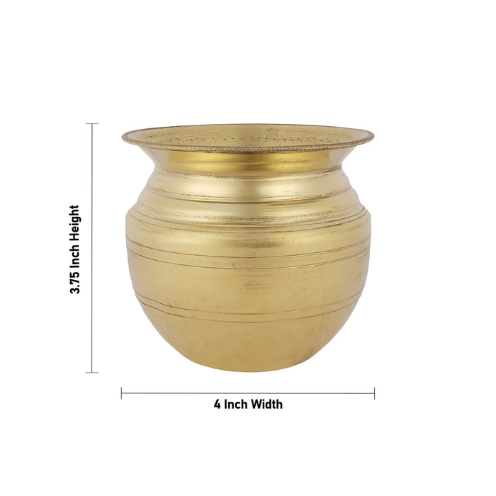 Brass chombu - 3.5 x 3 Inches | Lota / Brass Kalash / Pooja Pot for Home & Pooja