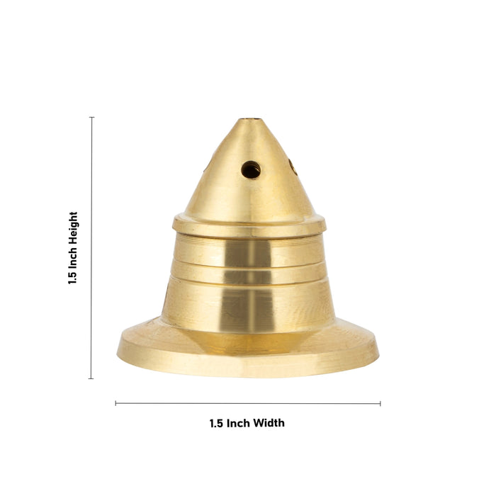 Brass Agarbathi Stand - 1.5 x 1.5 Inches | Agarbatti Stand/ Rocket Design Incense Holder for Pooja/ 20 Gms - Agarbathi Stand