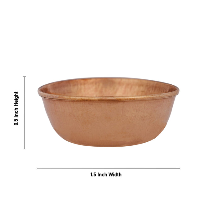 Copper Bowl - 0.5 x 1.5 Inches | Copper Cup/ Pooja Bowl for Home - Bowls